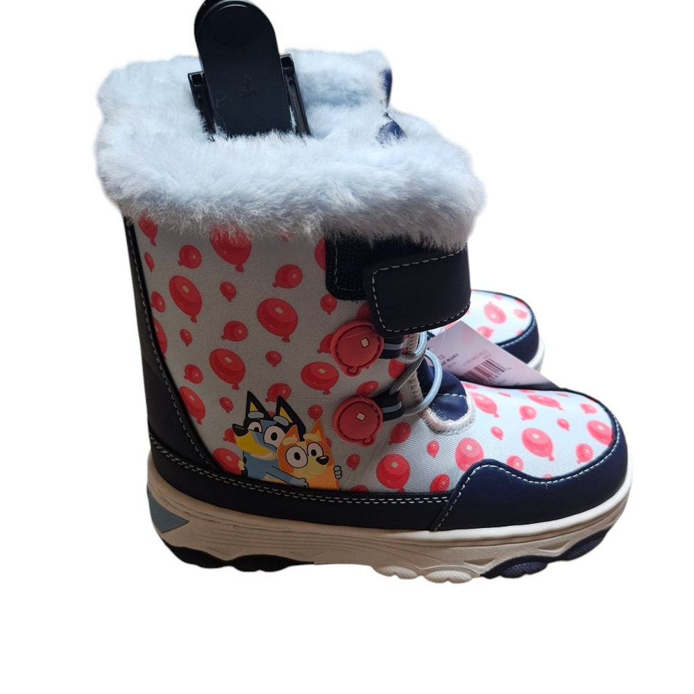 Bluey Toddler Kids 12 Faux Fur Trim Winter Snow Boots - Picture 2 of 9